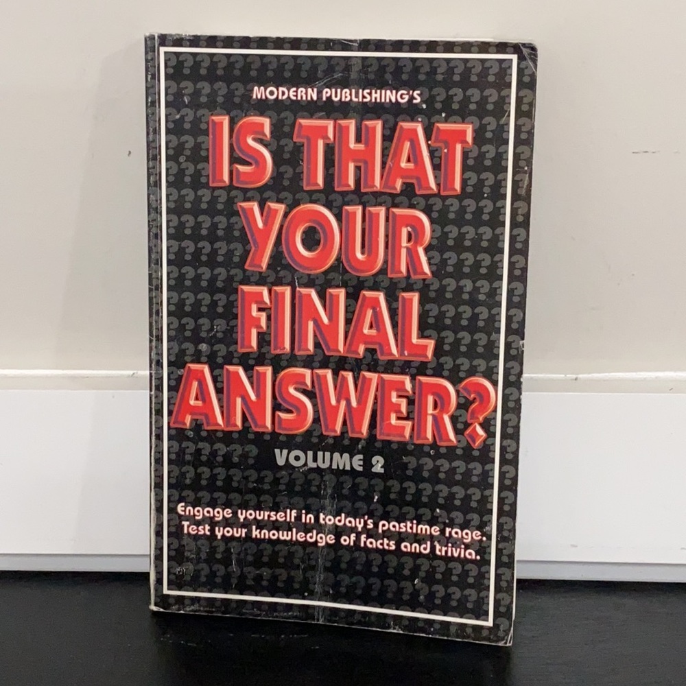 Vintage Is That Your Final Answer Trivia Question Book 2000 Modern Publishing